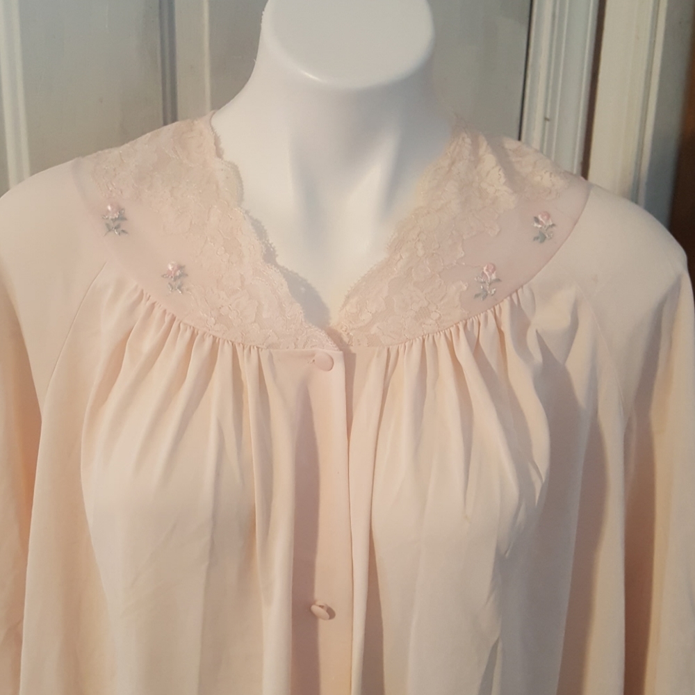 Vintage Shadowline Pink Medium 1960s Housecoat Ho… - image 2